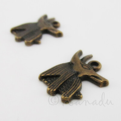 Egyptian God Anubis 20mm Antiqued Bronze Jackal Charms C3228 - 10, 20 Or 50PCs