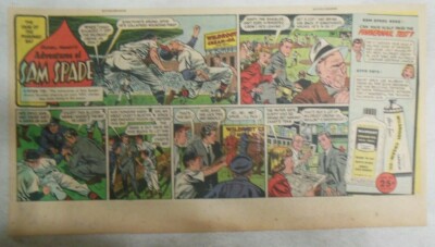 Wildroot Cream Hair Tonic Ad: The Adventures of Sam Spade ! 1940's 7.5 x 15 inch