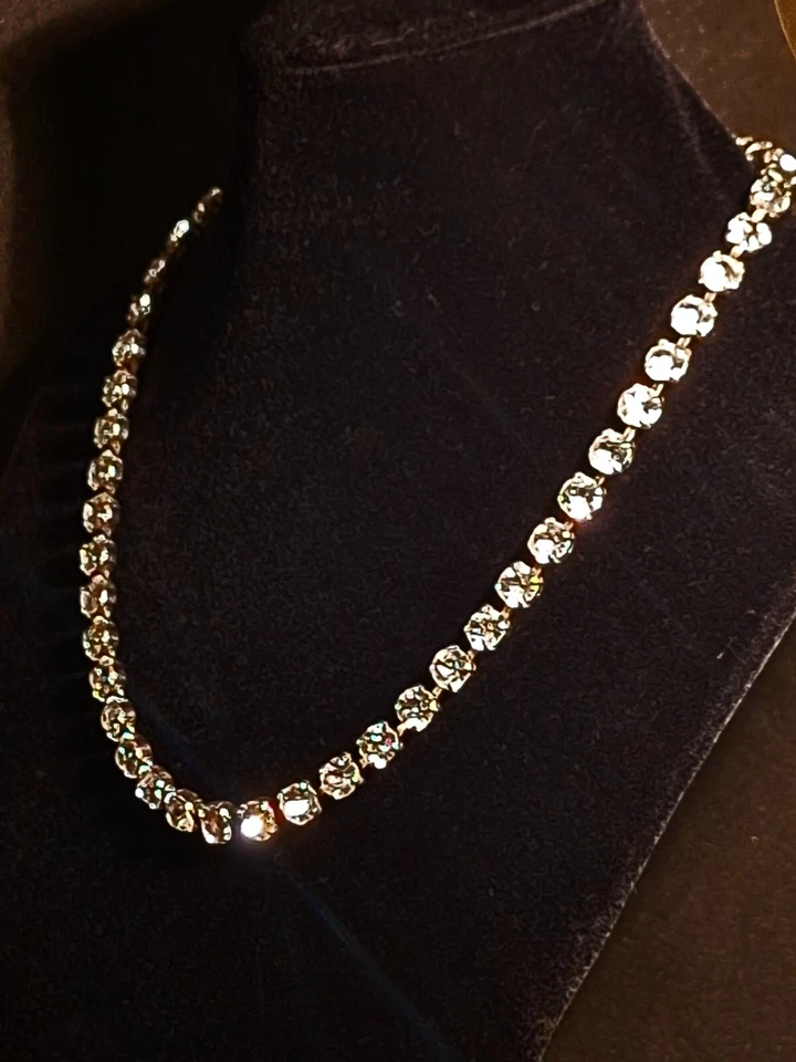 IL MONILE  GIROCOLLO  con Cristalli VINTAGE anni'80 Made in ITALY  - Immagine 3 di 4