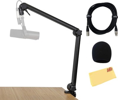 Gator GFWMICBCBM3000 Deluxe Frameworks Desktop Mic Boom Stand - Bundle with