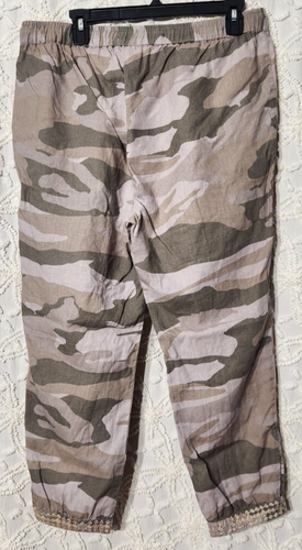 Johnny Was Womens Linen Pants Size M Camo Embroidered Casual Grunge JW Workshop - Picture 2 of 12