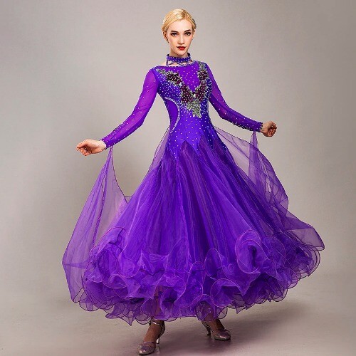High-end Ballroom Dance Women National Standard Modern Clothes Big Swing Stage - Picture 30 of 33