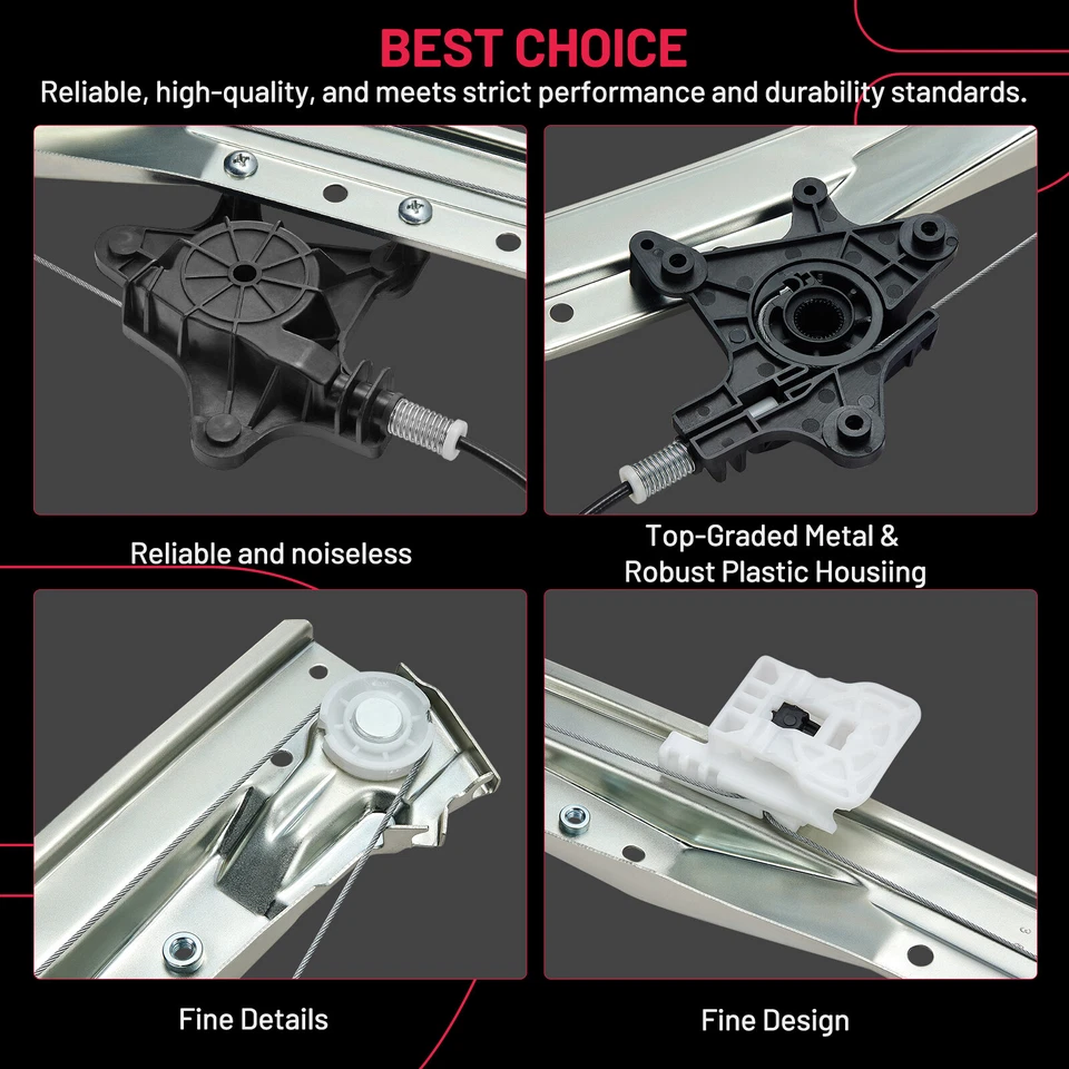 Front Right Window Regulator W/O Motor For Chrysler Town & Country Dodge Ram C/V Foto 2 de 4