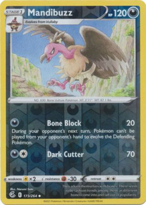 Pokemon Card - S&S Fusion Strike 173/264 - MANDIBUZZ