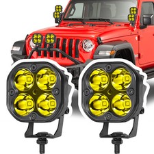 2x For Jeep Gladiator 3 Led Cube Work Light Bar Spot Pods Yellow Drivng Offroad 2x For Jeep Gladiator 3 Led Cube Work Light Bar Spot Pods Yellow Drivng Offroad