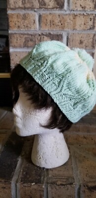Vintage New 1970s Knit Mint/cream Beret | eBay display picture 2