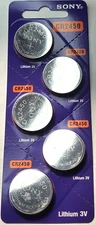 CR2450 SONY MURATA 5PK 3V LITHIUM (GREAT EXP 2034) DL2450 ECR2450 FREE SHIP&TRAK