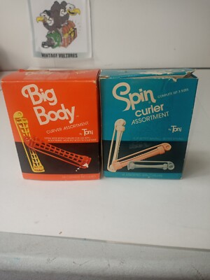 2 box VINTAGE Toni Spin Hair Curlers and Clips spin and big body assortments gj 