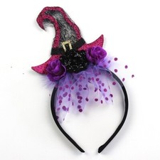 NEW Halloween Purple Witch Hat Purple Veil Headband