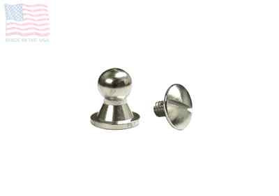 Sam Browne 5/16'' 8mm Screw Back Button Head Stud & Screw, Nickel, 5 SETS