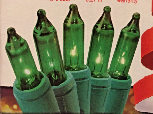 GE String A Long 100 Count Green Mini Light Set Green Wire Indoor/Outdoor NIB - Picture 4 of 6