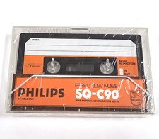 Vintage Philips SQ-C90 Audio Cassette Tape   Low Noise, NOS Sealed