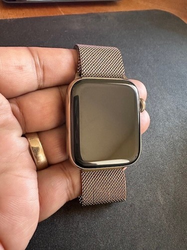 Apple Watch Series 6 44mm Case w/Milanese Loop, Gold Stainless Steel - Very Good