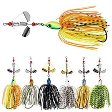 Spinnerbait Fishing Lures Kit Set, 6pcs Bass Fishing Buzzbait Style A-6pcs