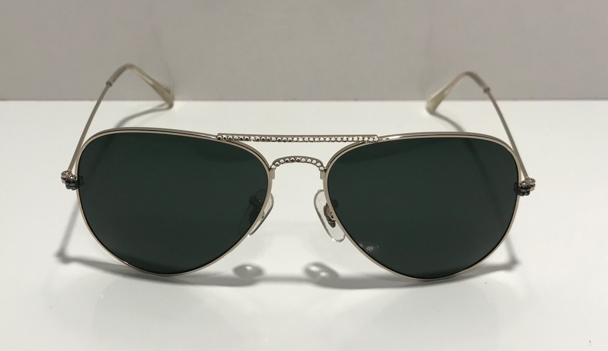 JIMMY CRYSTAL GL-1261 Silver Metal Aviator Sunglasses  display picture 2