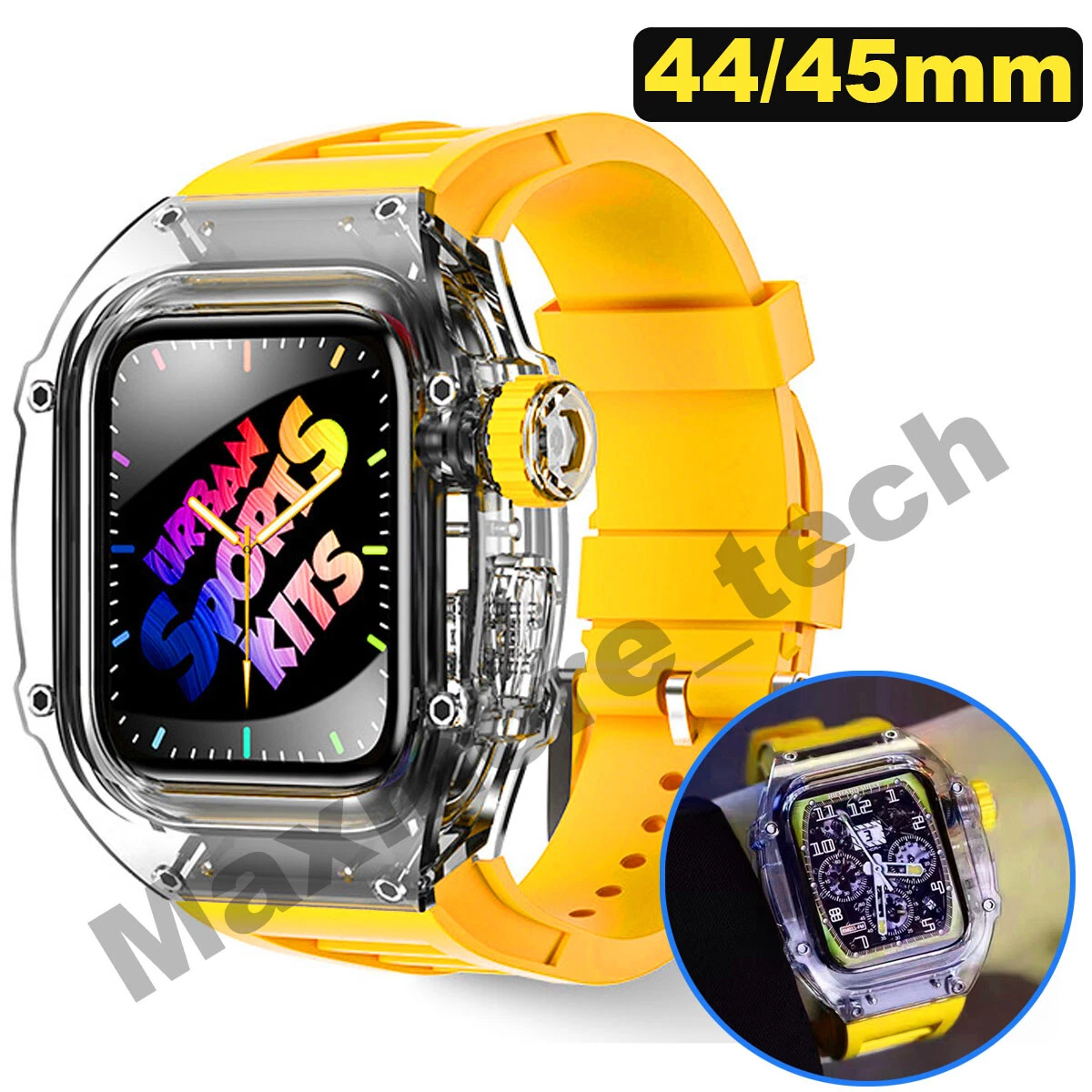 Transparent Case RM Mod Kit for Apple Watch Series Band 44mm 45mm 8 7 6 5 SE