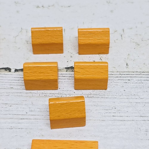 Settlers of Catan Replacement 24 Yellow Wooden Cities Roads Settlements 3071 - Picture 3 of 7