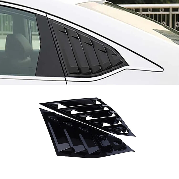 New Glossy Black Rear Side Window Louver Cover Sun Shade Cover for Honda Accord