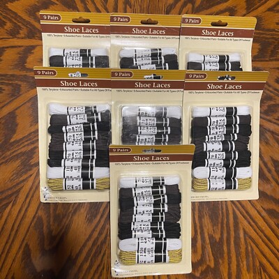 Shoe Laces Shoe Strings Footwear Multi-size and Color pack lot of 63 / 7 packs