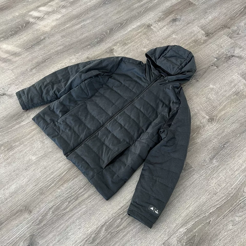 REIGNING CHAMP X ADIDAS - Hooded Down Jacket - Dark Gray - Size XL Extra Large - Image 3 of 4