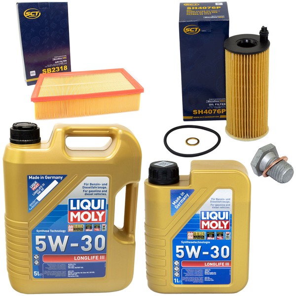 MotoröL Filter Set 5W-30 6 + ÖLablassschraube FüR Bmw 3Er 320D E90 E91 150 163PS-image