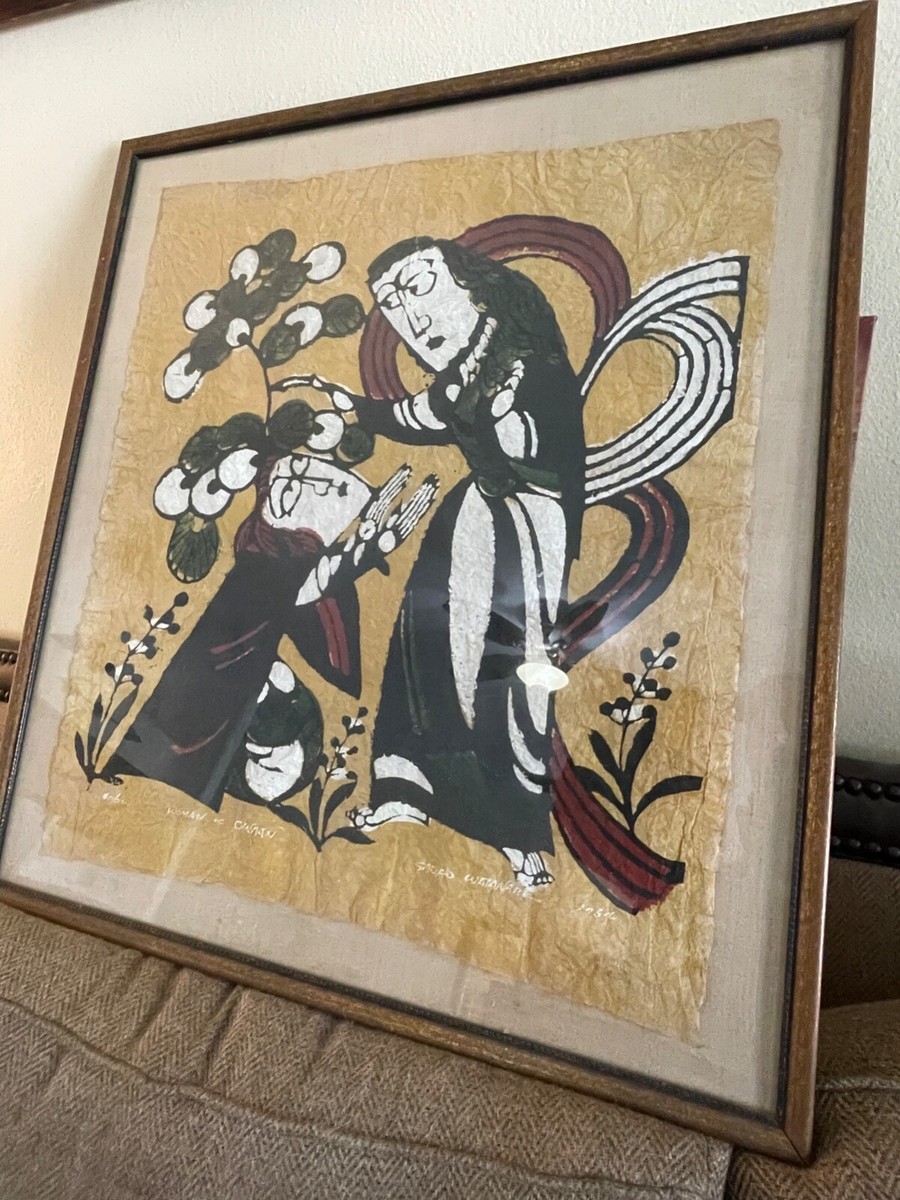 SADAO WATANABE VNTG Japanese Signed Framed- Women Of Canaan