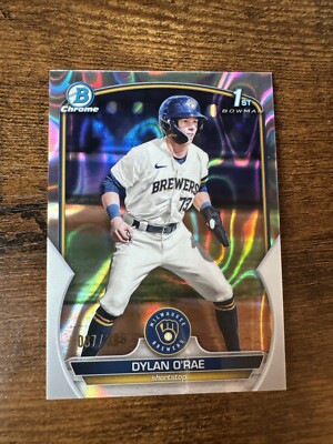 Dylan O’Rae 2023 Bowman 1st Chrome Raywave Refractor /399 RC Milwaukee ...