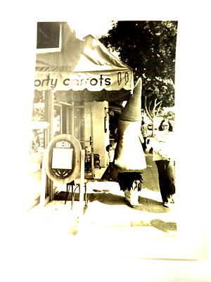 Mr. Forty Carrots Strolling on the Sidewalk Vintage B & W Photo 11'' x14''