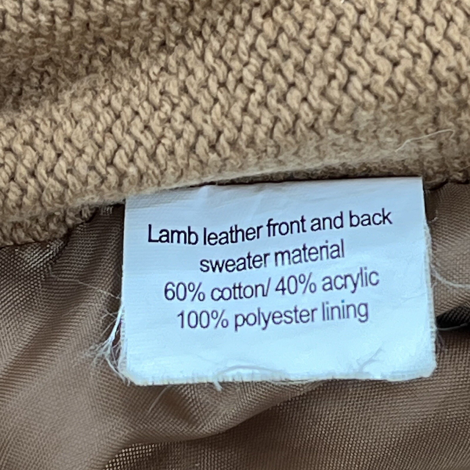 VINTAGE Steven Land Sweater Mens 3XL Brown Lambs Leather 90s