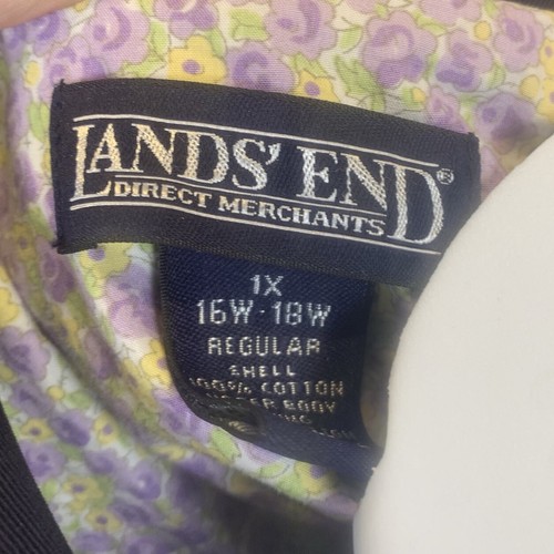 Lands End Raincoat Women’s 1x 16W-18W Navy Blue Trench Coat Lined Button Up - Picture 10 of 13