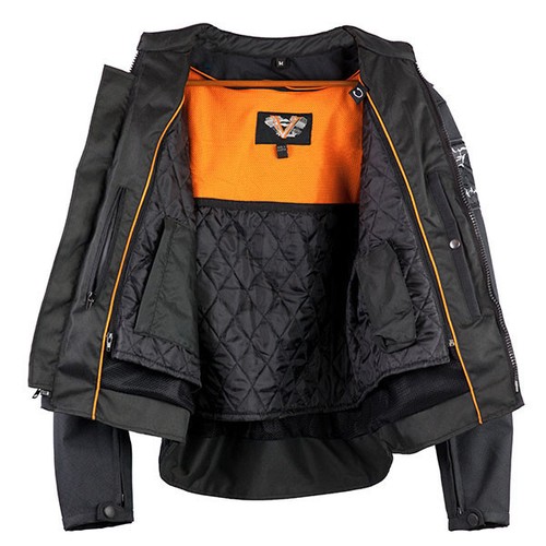 Chaqueta calavera reflectante de alta visibilidad textil para hombre para motociclista - Imagen 3 de 6