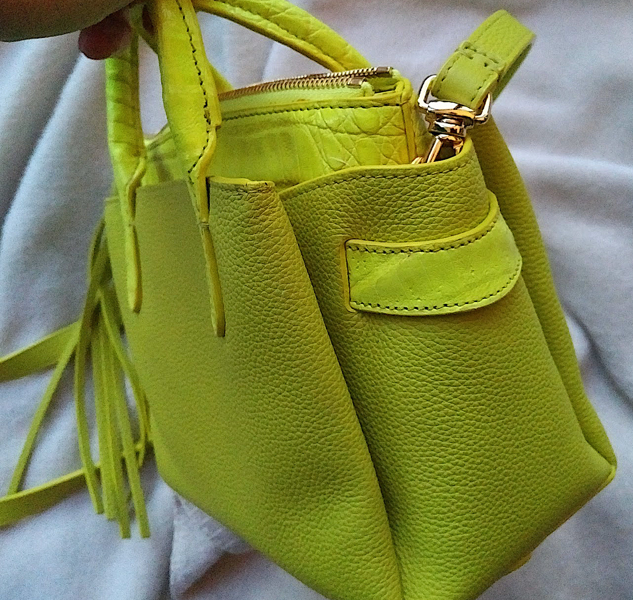 Bag Nancy Gonzalez mini leather python green cros… - image 11