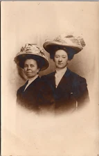 Postcard Real Photo RPPC Women Posing with Large Hats Washington DC Unposted