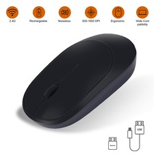 Mouse Wireless Optical Computer Rechargeable Portable Ergonomic Mice