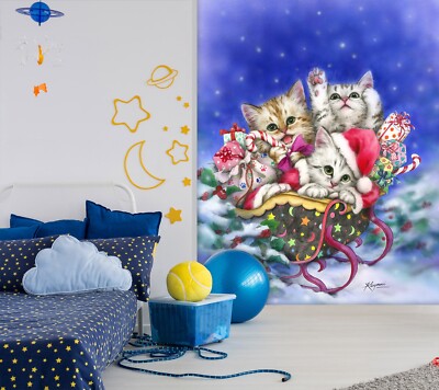 3D Gift Cat A2798 Wallpaper Wall Mural Self-adhesive Kayomi Harai Amy 2023