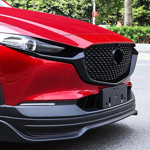 Cubierta a rayas de rejilla frontal para Mazda CX-30 2019-2024 negro brillante 2 piezas - Imagen 4 de 7