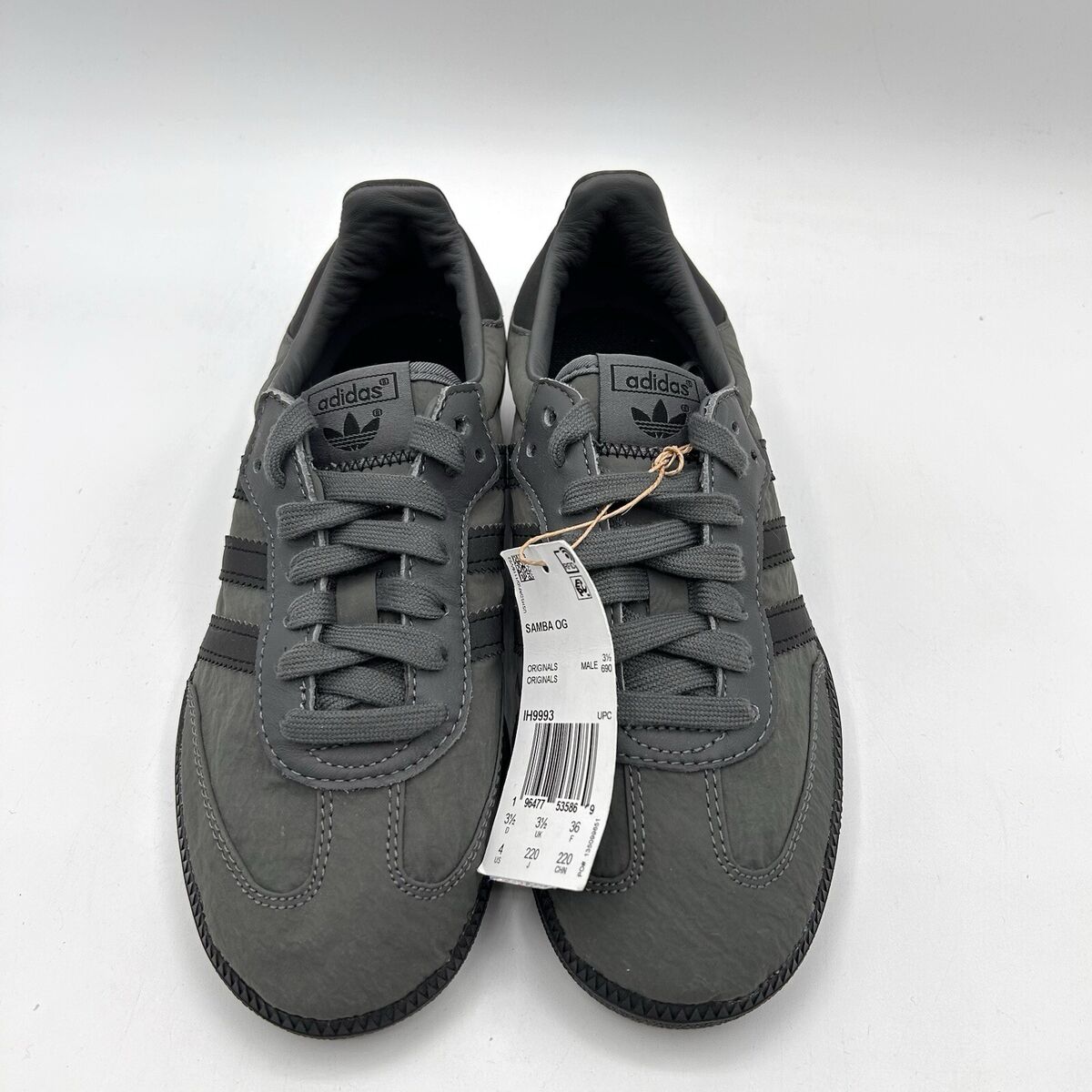 Adidas Men's Samba OG Size 4 Grey Nylon Reflective |IH9993 Adidas Men's Samba OG Size 4 Grey Nylon Reflective |IH9993