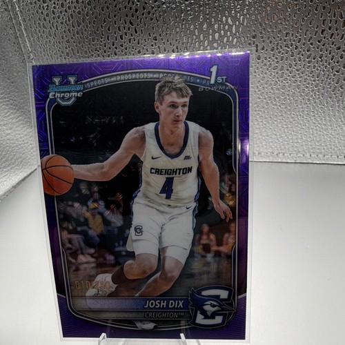 2025-26 Bowman - Chrome Prospects Josh Dix #BCP-17 Purple Mojo Refractor 10/250
