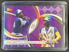 2024 Topps Dynamic Duals Hank Aaron Ronald Acuna Jr. Amethyst Foil #/50 Braves
