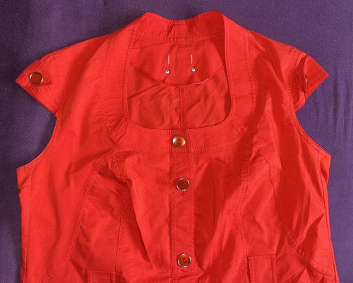 Neues Rotes sportliches Cargo Blusen Etui Kleid Gr. XL 48/50/52 - Bild 7 von 17