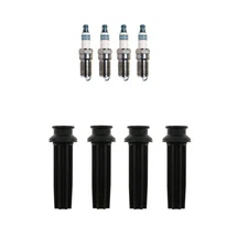 Denso 4 Iridium Spark Plugs & NGK 4 Coil Boots Kit for Edge Escape Focus L4 Gas