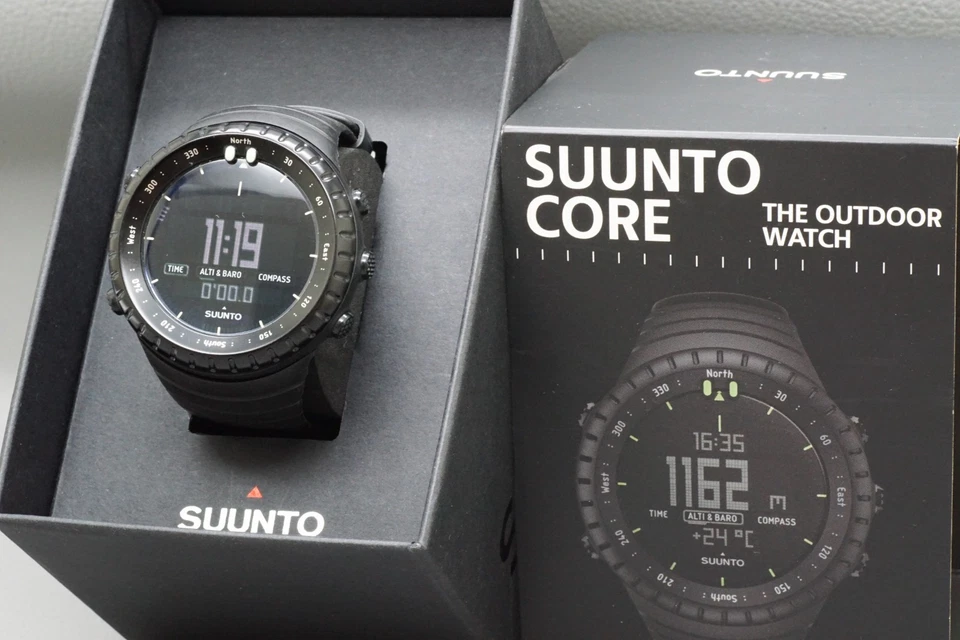[Near MINT- / BOX] SUUNTO Core All Black Military Outdoor Men's Watch From JAPAN - image 2 of 4