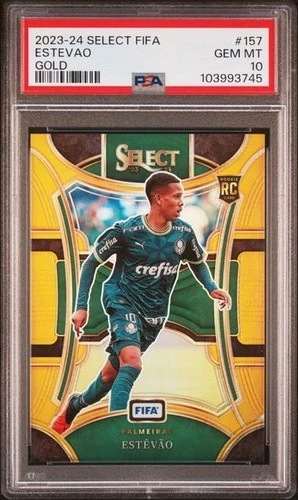 2023-24 Panini Select FIFA Estevao Gold 1/10 #157 PSA 10