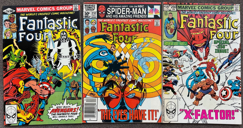 Fantastic Four 230, 237, 250 (1981/3): High Grade lot of 3