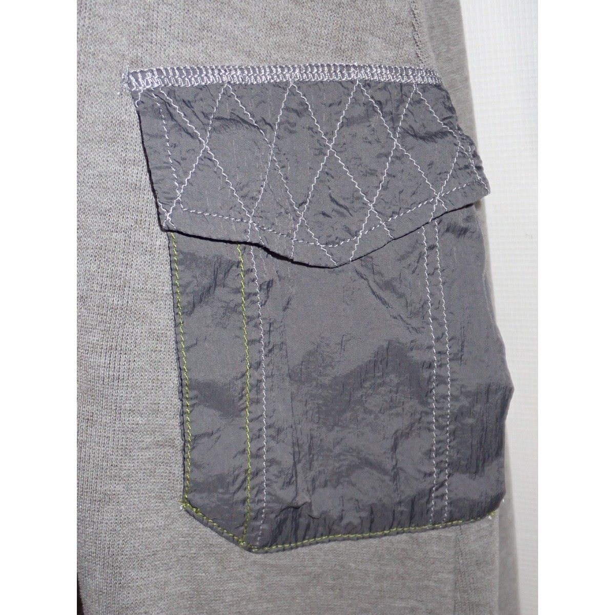 Title Nine Women's Grey Quilted Patch Long Sleeve Sweatshirt Tunic Dress M View 3