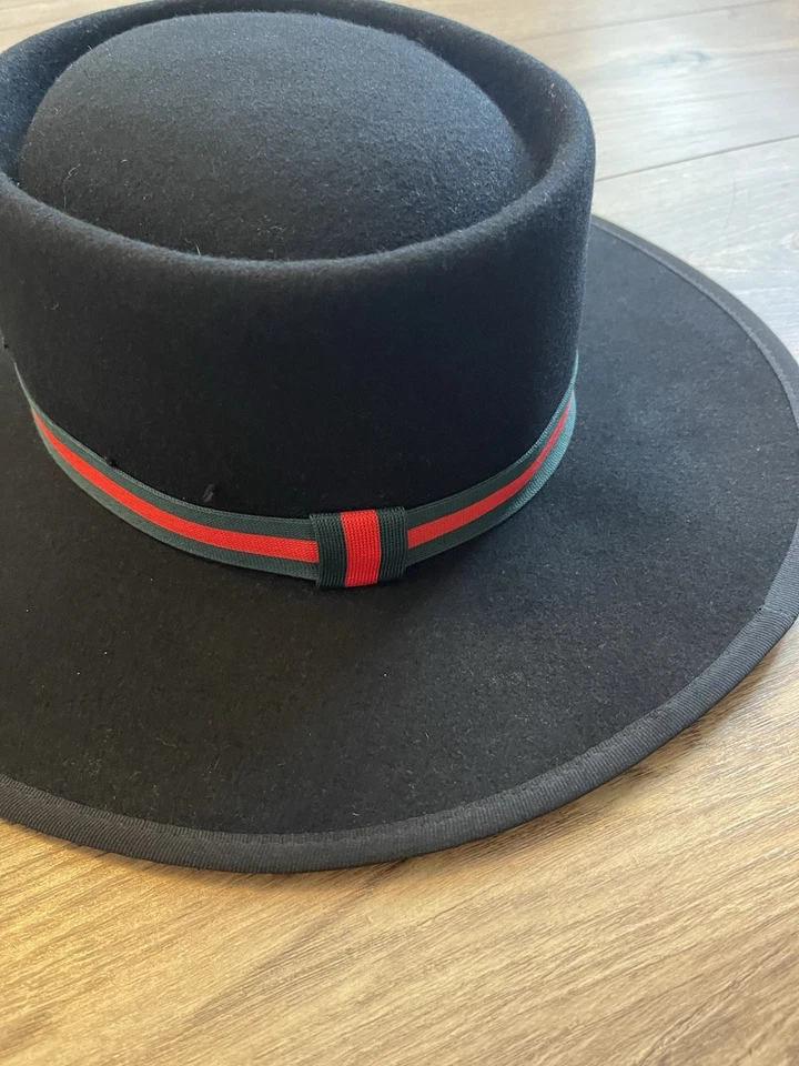 Olive & Pique 100% Wool Felt Black Gambler Hat - Image 4 of 4