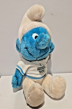 Vintage 1979 Peyo Smurf Wallace Berrie Co 10" Stuffed Plush Smurf Doll