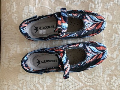 $189 Mephisto Allrounder Niro Print Womens Sz 8 , ''Blue Paisley'' Comfortable!