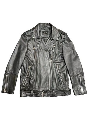 Zara trf sheep leather jacket womens Small black moto-handpicked