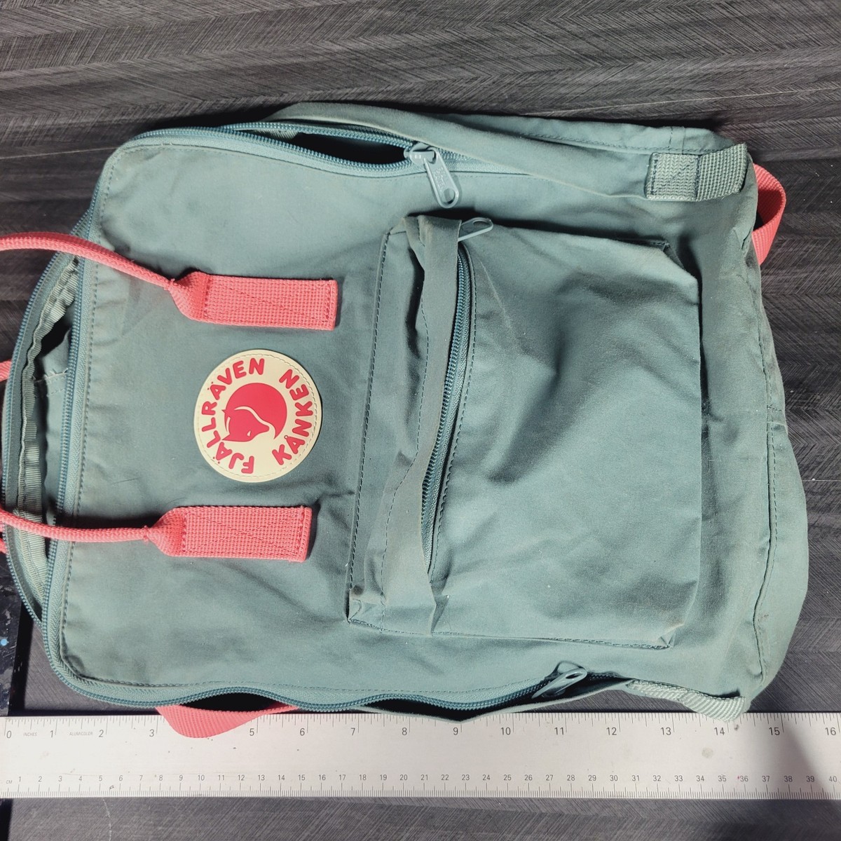 Fjallraven Kanken Green Peach Pink Backpack 23510 Outdoor Hiking